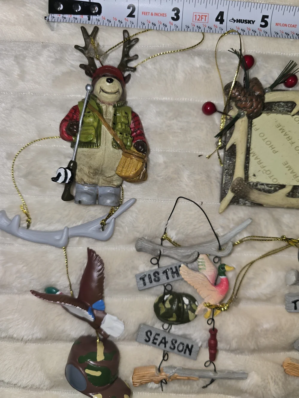 Lot Of 7 Resin Hunting Christmas Ornaments